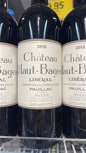 Bordeaux Pauillac Grand Cru Haut-Bages Libéral 2018