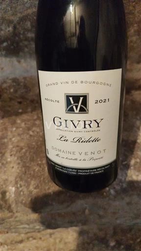 Burgundi Givry Domaine Venot La Ridette 2021