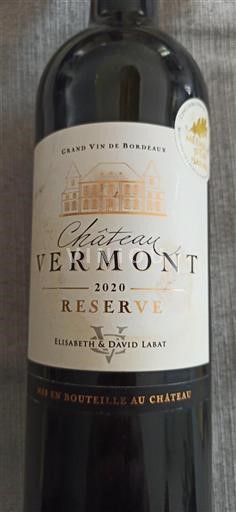 Burdeos Bordeaux Château Vermont Réserve 2020