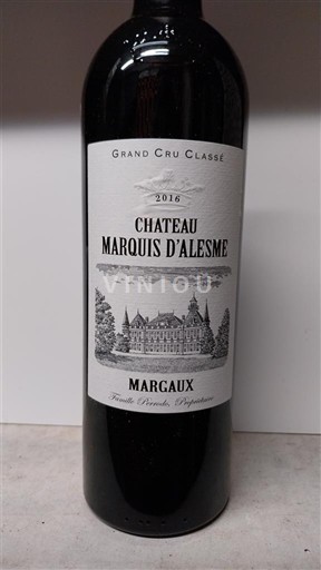 Bordeaux Margaux Grand Cru Classé Château Marquis Alesme 2016