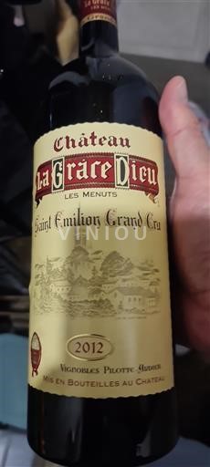Bordeaux Saint-Émilion Grand Cru Grand Cru Château La Grâce Dieu Les Menuts 2012