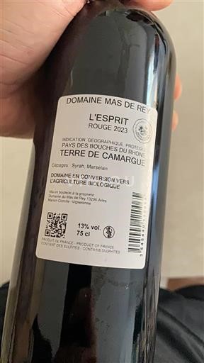 Rhônen laakso Määrittelemätön Domaine Mas de Rey L'Esprit 2023