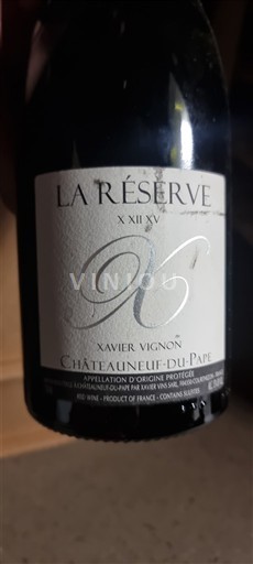 Valle del Ródano Châteauneuf-du-Pape. Xavier Vignon La Réserve Sin añada