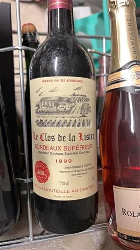 Bordeaux Bordeaux Supérieur Le Clos de la Liste 1999