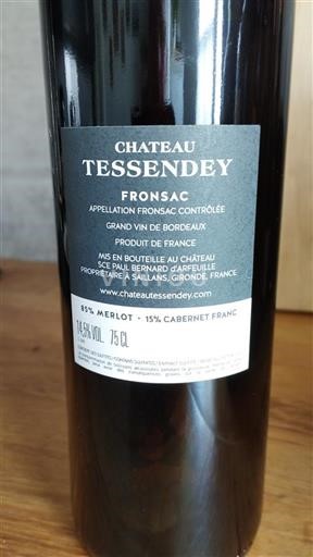 Bordeaux Fronsac Château Tessendey Icke årgångsbetecknad