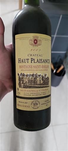 Burdeos Montagne-Saint-Émilion Château Haut Plaisance 2007