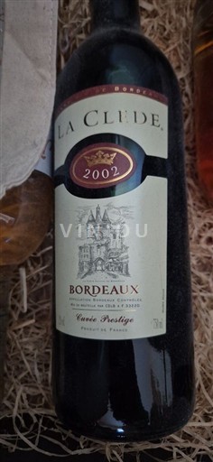 Bordeaux La Clede Prestige 2002