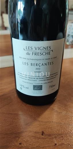 Thung lũng sông Loire Anjou Les Vignes du Fresche Les Berçantes 2022