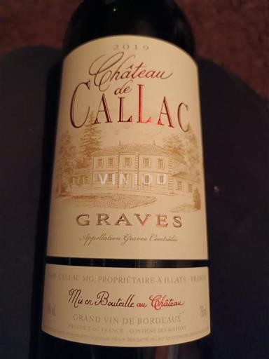 Bordeaux Graves Château Callac 2019