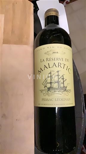 Bordeaux Pessac-Léognan Grand Cru Malartic-Lagravière La Réserve de Malartic 2015