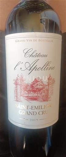 Bordeaux Saint-Émilion Grand Cru Château L'Apolline 2019