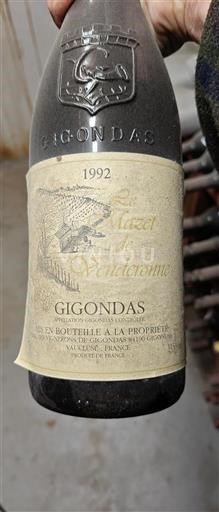 Vin Rouge sec Le Mazet de Venteronne 1992 France Vallée du Rhône Gigondas AOC