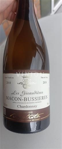 Borgonha Mâcon e mâcon-villages Domaine Baptista Les Giraudières 2018