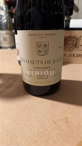 Vin Rouge sec Les Hauts de Julien Famille Perrin 2017 France Vallée du Rhône Vinsobres AOC