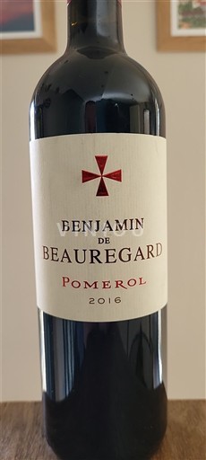 Bordeaux Pomerol Benjamin de Beauregard 2016