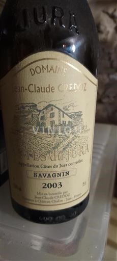 Jura Côtes du Jura Jean-Claude Credoz Savagnin 2003