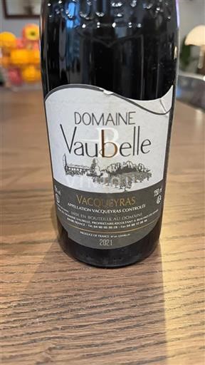 Vin Rouge sec Domaine Vaubelle 2021 France Vallée du Rhône Vacqueyras AOC