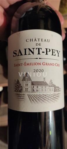 Bordeaux Saint-Émilion Grand Cru Grand Cru Château Saint-Pey 2020