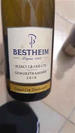 Vin Blanc sec Zinnkoepflé Bestheim 2018 France Alsace Alsace Grand Cru AOC Grand Cru