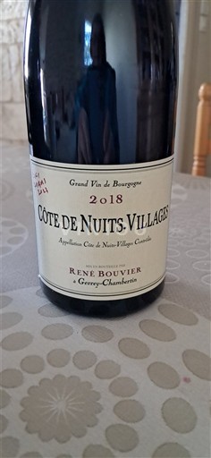 Bourgogne Côte de nuits villages René Bouvier 2018