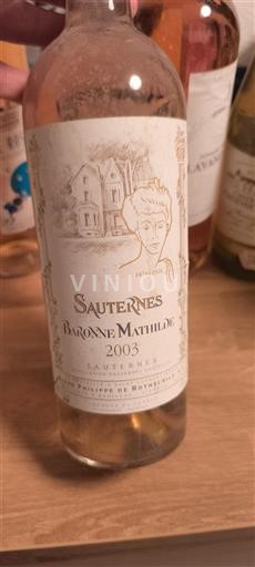 Bordeaux Sauternes Baronne Mathilde 2003