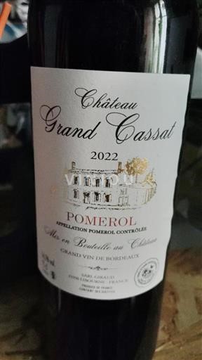 Bordeaux Pomerol Château Grand Cassat 2022