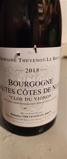 Бургундія Не вказано Domaine Thevenot-Le Brun Clos du Vignon 2018
