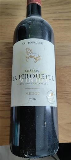 Bordeaux Médoc Cru Bourgeois Château La Pirouette 2016