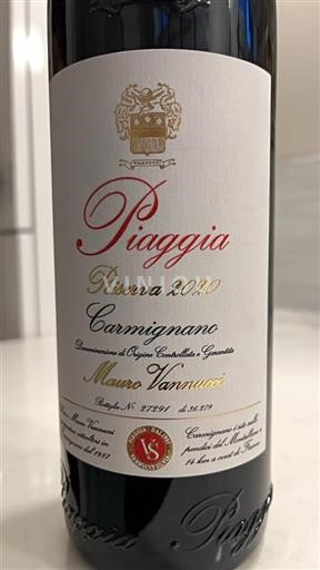 Tuscan Wines Carmignano Piaggia di Vannucci Silvia Riserva 2020