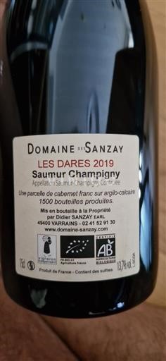 Valle della Loira Saumur-Champigny Domaine Des Sanzay Les Dares 2019