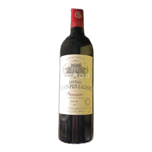 Vin Rouge sec Château Grand-Puy-Lacoste 2018 France Bordeaux Pauillac AOC Grand Cru
