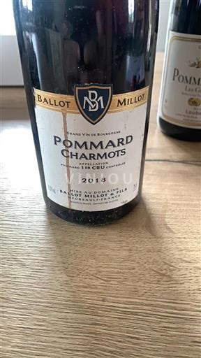Burgundsko Pommard Premier Cru Ballot Millot Charmots 2018