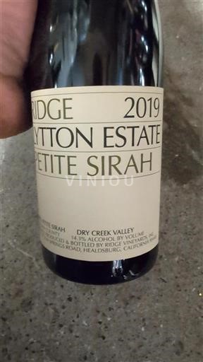 Kalifornische AVA Dry Creek Valley Ridge Vineyards Lytton Estate 2019