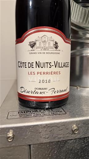 Burgundy Côte de Nuits Villages Domaine Désertaux-Ferrand Les Perrières 2018