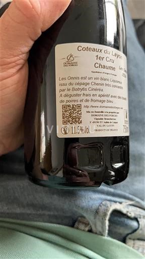 Valle del Loira Coteaux-du-Layon Domaine Des Forges Les Onnis 2016