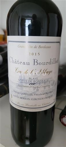 Burdeos Blaye-Côtes de Burdeos Château Bourdillot Cru de l'Abbaye 2015