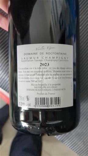 Valle della Loira Saumur-Champigny Domaine Rocfontaine Vieilles Vignes 2023