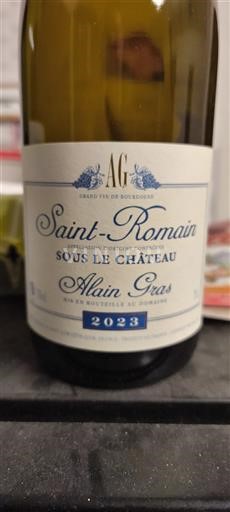 Borgoña Saint-Romain Alain Gras Sous le Château 2023