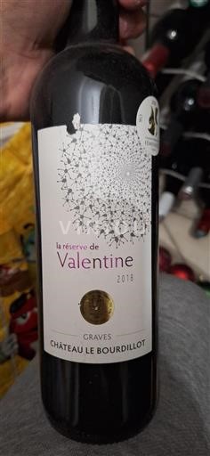 Vin Rouge sec La Réserve de Valentine Château Le Bourdillot 2018 France Bordeaux Graves AOC