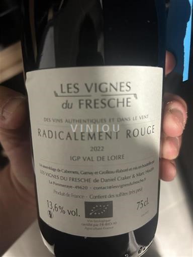 Dolina Loare Les Vignes du Fresche Radicalement Rouge 2022