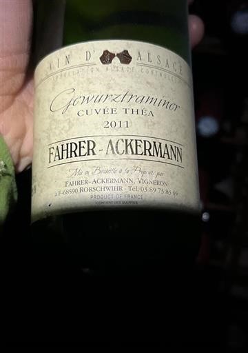 Alsace Grand Cru Fahrer-Ackermann Cuv%c3%a9e Th%c3%a9a 2011