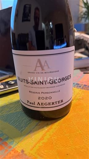 Borgogna Nuits-Saint-Georges Paul Aegerter Réserve Personnelle 2020