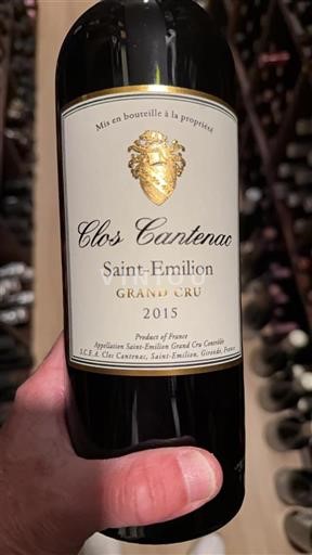 Bordeaux Saint-Émilion Grand Cru Grand Cru Clos Cantenac 2015