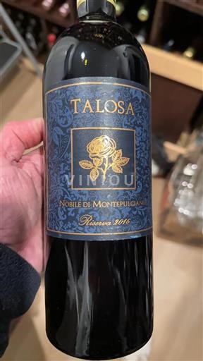 Vin Rouge sec Riserva Talosa 2016 Italie Toscane Nobile di Montepulciano DOC