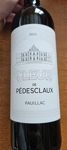 Burdeos Pauillac Grand Cru Pédesclaux Fleur de Pédesclaux 2022