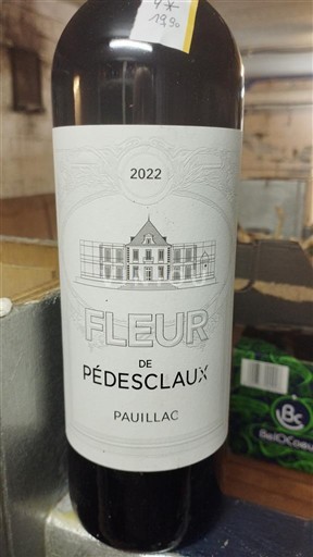 Bordeaux Pauillac Grand Cru Pédesclaux Fleur de Pédesclaux 2022