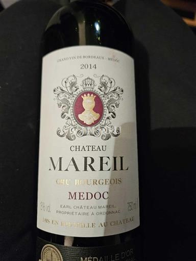 Bordeaux Médoc Cru Bourgeois Château Mareil 2014