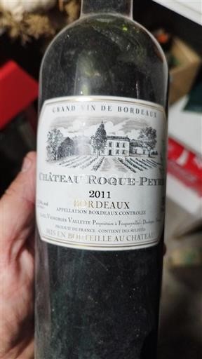 Vin Rouge sec Château Roque Peyre 2011 France Bordeaux AOC