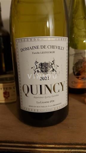 Vin Blanc sec La Licorne d'Or Domaine Chevilly 2021 France Vallée de la Loire Quincy AOC