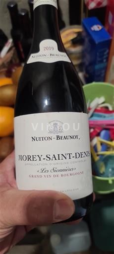 Wines Rouge sec Les Sionnières Nuiton-Beaunoy 2019 France Burgundy Morey-Saint-Denis AOC Grand Cru
